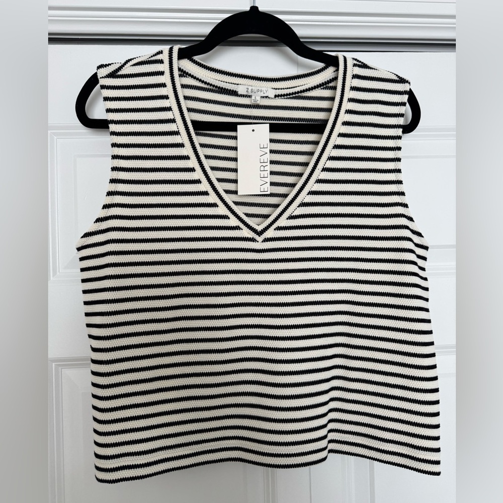 Z Supply Women's Black and White Striped Tank Top BRAND NEW